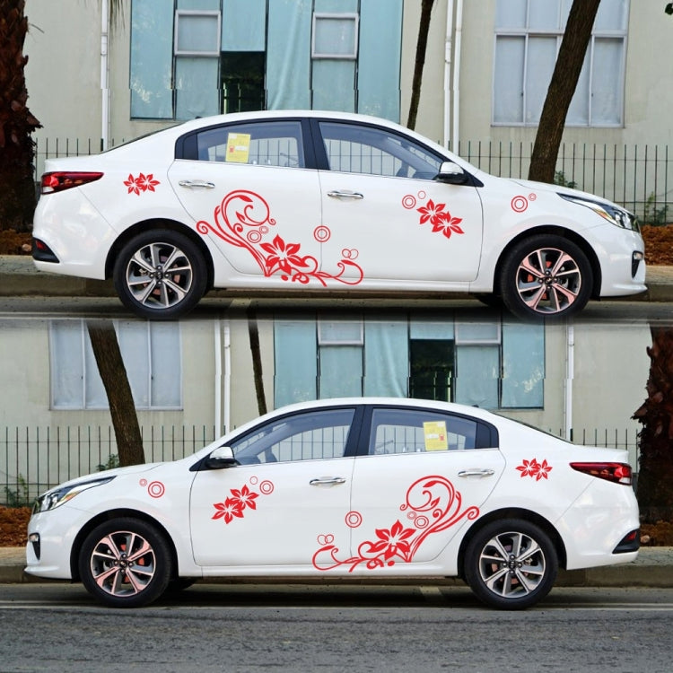 2 PCS/Set D-75 Flower Vine Pattern Car Modified Decorative Sticker(Red) - Decorative Sticker by PMC TechLife | Online Shopping South Africa | PMC TechLife | Buy Now Pay Later Mobicred