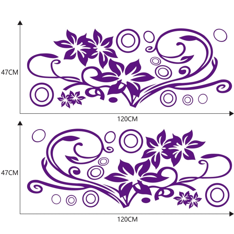 2 PCS/Set D-75 Flower Vine Pattern Car Modified Decorative Sticker(Purple) - Decorative Sticker by PMC Jewellery | Online Shopping South Africa | PMC Jewellery | Buy Now Pay Later Mobicred