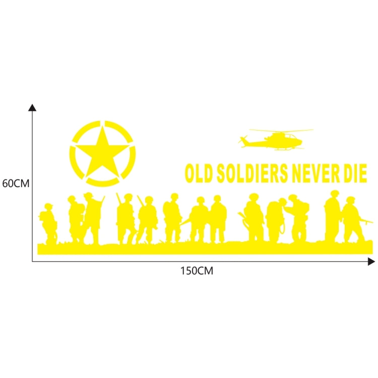 2 PCS/Set D-84 Old Soldiers Pattern Car Modified Decorative Sticker(Yellow) - Decorative Sticker by PMC Jewellery | Online Shopping South Africa | PMC Jewellery | Buy Now Pay Later Mobicred