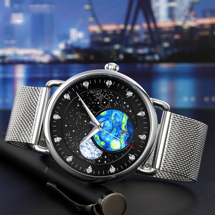 SKMEI 9283 Stainless Steel Buckle Glass Mirror Waterproof Quartz Watch, Shape:Leather Belt(Black) - free shipping - PMC TechLife - Order now!