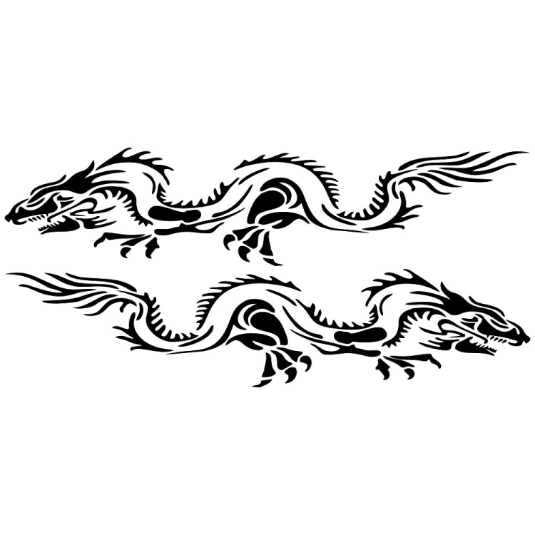 2 PCS/Set D-418 Dragon Totem Tribe Pattern Car Modified Decorative Sticker(Black) - Decorative Sticker by PMC Jewellery | Online Shopping South Africa | PMC Jewellery | Buy Now Pay Later Mobicred