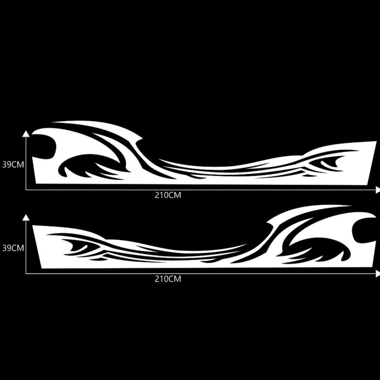2 PCS/Set D-467 Waves Pattern Car Modified Decorative Sticker(White) - Decorative Sticker by PMC TechLife | Online Shopping South Africa | PMC TechLife | Buy Now Pay Later Mobicred