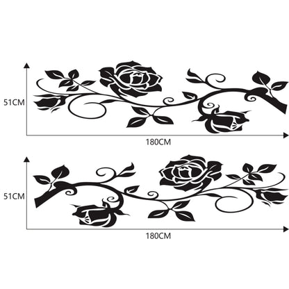 2 PCS/Set D-545 Rose Pattern Car Modified Decorative Sticker(Black) - Decorative Sticker by PMC Jewellery | Online Shopping South Africa | PMC Jewellery | Buy Now Pay Later Mobicred