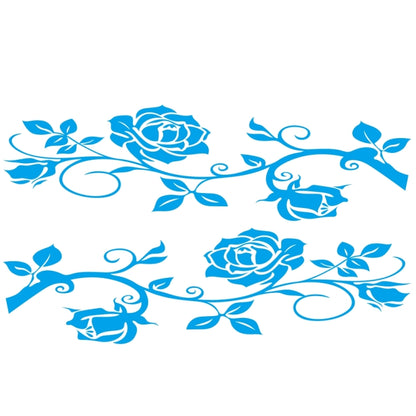 2 PCS/Set D-545 Rose Pattern Car Modified Decorative Sticker(Blue) - Decorative Sticker by PMC Jewellery | Online Shopping South Africa | PMC Jewellery | Buy Now Pay Later Mobicred