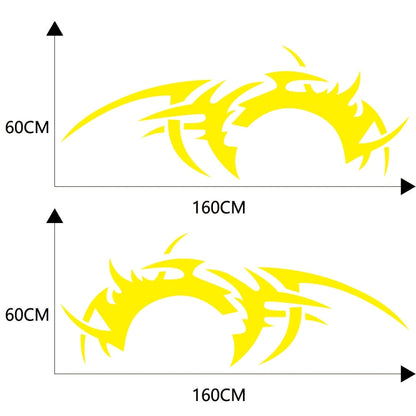 2 PCS/Set D-719 Flame Hot Wheel Pattern Car Modified Decorative Sticker(Yellow) - Decorative Sticker by PMC Jewellery | Online Shopping South Africa | PMC Jewellery | Buy Now Pay Later Mobicred