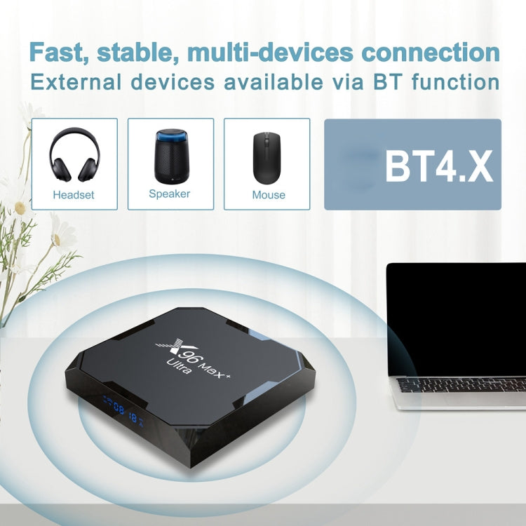 H96 Max+ Ultra 4GB+32GB Amlogic S905X4 8K Smart TV BOX Android 11.0 Media Player, Plug Type:UK Plug - Others by PMC TechLife | Online Shopping South Africa | PMC TechLife | Buy Now Pay Later Mobicred