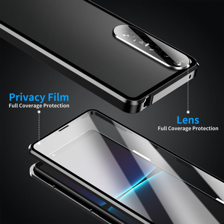 For Sony Xperia 1 IV HD Magnetic Metal Tempered Glass Phone Case(Black) - Sony Cases by PMC TechLife | Online Shopping South Africa | PMC TechLife | Buy Now Pay Later Mobicred