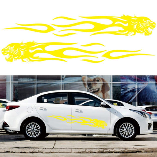 2 PCS/Set D-815 Flame Lion Pattern Car Modified Decorative Sticker(Yellow) - Decorative Sticker by PMC Jewellery | Online Shopping South Africa | PMC Jewellery | Buy Now Pay Later Mobicred