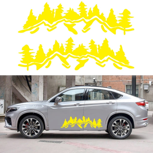 2 PCS/Set D-924 Mountain Woods Pattern Car Modified Decorative Sticker(Yellow) - Decorative Sticker by PMC Jewellery | Online Shopping South Africa | PMC Jewellery | Buy Now Pay Later Mobicred
