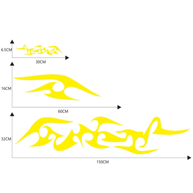 2 PCS/Set D-925 Flame Pattern Car Modified Decorative Sticker(Yellow) - Decorative Sticker by PMC Jewellery | Online Shopping South Africa | PMC Jewellery | Buy Now Pay Later Mobicred