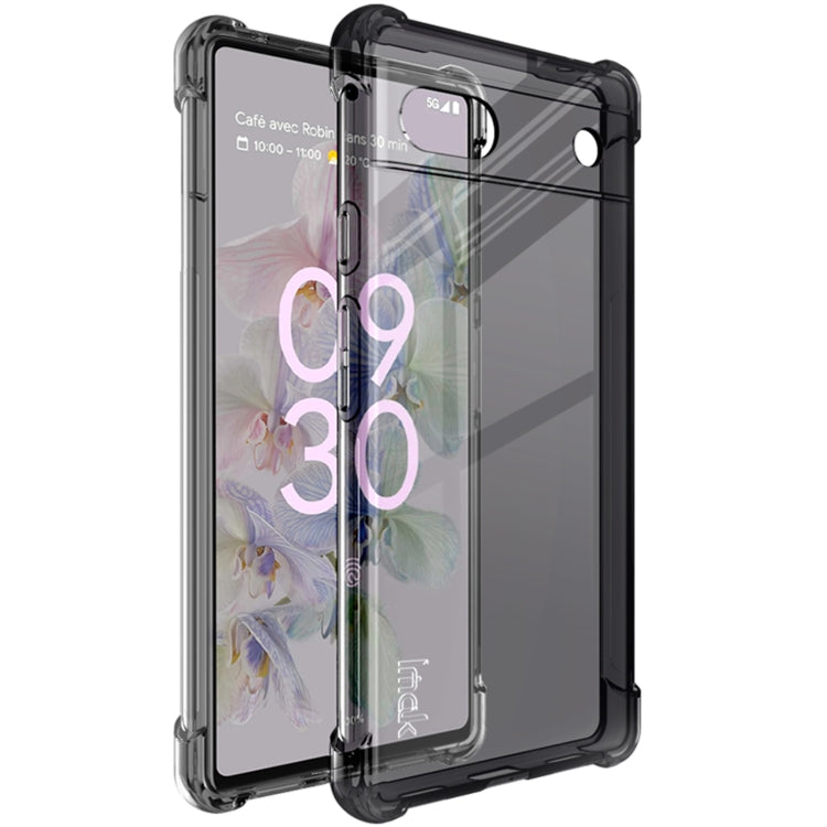 For Google Pixel 6a IMAK All-inclusive Shockproof Airbag TPU Phone Case with Screen Protector(Transparent Black) - Google Cases by imak | Online Shopping South Africa | PMC Jewellery