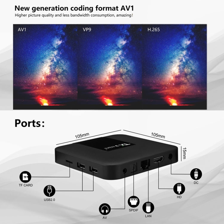 TX3 mini+  Android 11.0 Smart TV Box, Amlogic S905W2 Quad Core, Memory:4GB+32GB, 2.4GHz / 5GHz WiFi(US Plug) - Amlogic S905 by PMC TechLife | Online Shopping South Africa | PMC TechLife | Buy Now Pay Later Mobicred