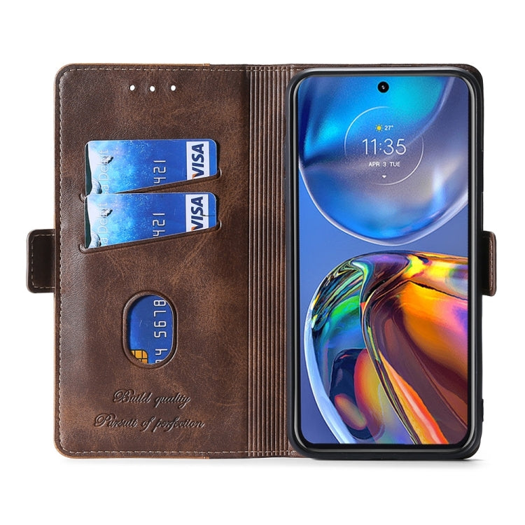 For Doogee X96 Pro Contrast Color Side Buckle Leather Phone Case(Dark Brown + Gold) - Doogee Cases by PMC Jewellery | Online Shopping South Africa | PMC Jewellery | Buy Now Pay Later Mobicred