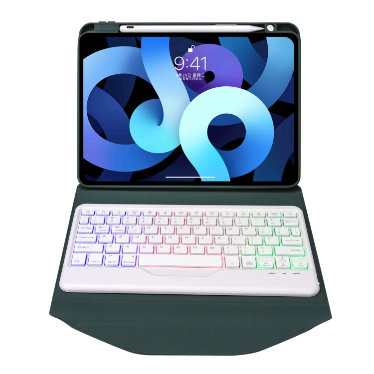 Z098BS Pen Slot Backlight Bluetooth Keyboard Leather Tablet Case For iPad Air 10.9 2022/2020(Green) - For iPad Air by PMC TechLife | Online Shopping South Africa | PMC TechLife