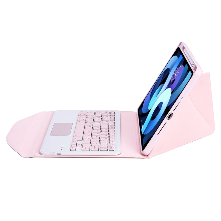 Z098B-A Pen Slot Touchpad Bluetooth Keyboard Leather Tablet Case For iPad Air 11 2025 / 2024 / Air 5 / Air 4(Pink) - For iPad Air by PMC TechLife | Online Shopping South Africa | PMC TechLife | Buy Now Pay Later Mobicred