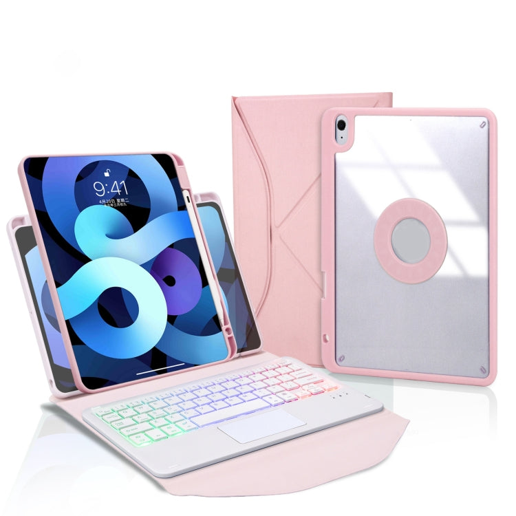 Z098B-AS Pen Slot Touchpad Backlight Bluetooth Keyboard Leather Tablet Case For iPad Air 11 2025 / 2024 / Air 5 / Air 4(Pink) - For iPad Air by PMC TechLife | Online Shopping South Africa | PMC TechLife | Buy Now Pay Later Mobicred