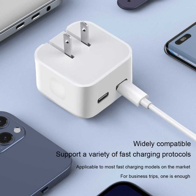 PD 50W Dual USB-C / Type-C Ports Charger(US Plug) - USB Charger by PMC Jewellery | Online Shopping South Africa | PMC Jewellery | Buy Now Pay Later Mobicred