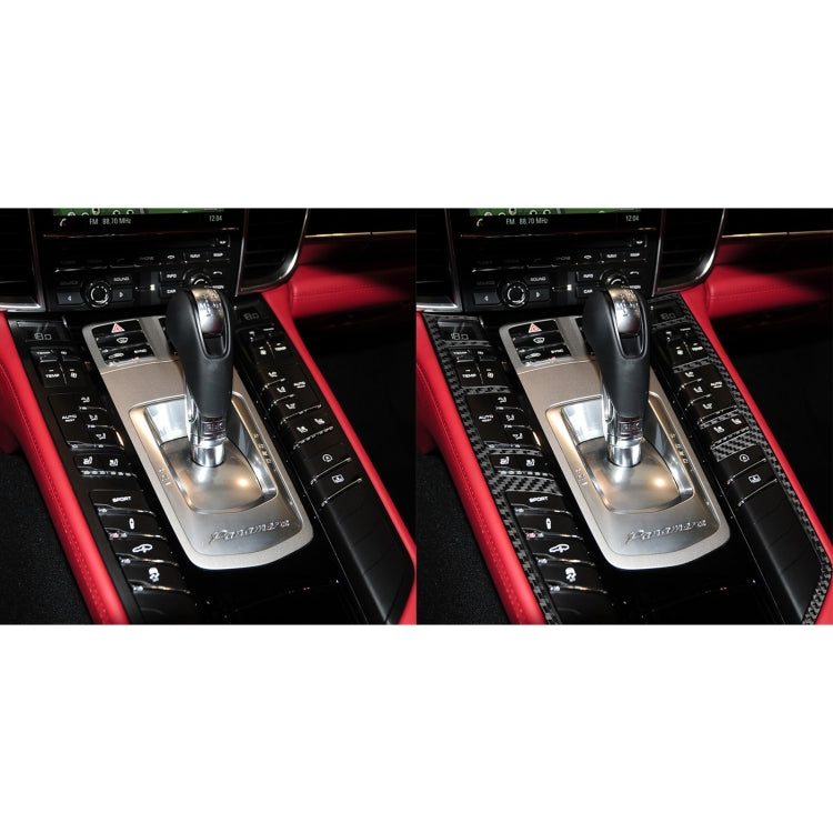 Car Carbon Fiber Central Control Button Frame Decorative Sticker for Porsche Panamera 2010-2016, Left and Right Drive - Car Interior Mouldings by PMC Jewellery | Online Shopping South Africa | PMC Jewellery | Buy Now Pay Later Mobicred