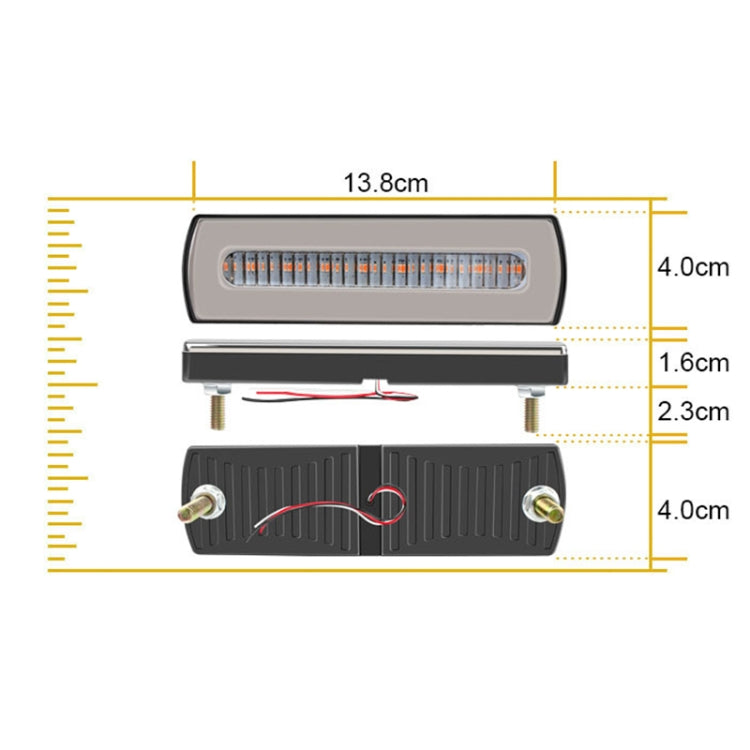 2 PCS Truck modified 40LED Two-color Running Water Turn Signal Light(Red Yellow) - Warning Lights by PMC Jewellery | Online Shopping South Africa | PMC Jewellery | Buy Now Pay Later Mobicred