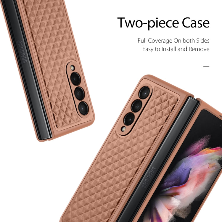 For Samsung Galaxy Z Fold3 5G DUX DUCIS Venice Series Shockproof Genuine Leather Phone Case(Brown) - Galaxy Phone Cases by DUX DUCIS | Online Shopping South Africa | PMC Jewellery | Buy Now Pay Later Mobicred