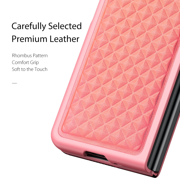 For Samsung Galaxy Z Fold3 5G DUX DUCIS Venice Series Shockproof Genuine Leather Phone Case(Pink) - Galaxy Phone Cases by DUX DUCIS | Online Shopping South Africa | PMC Jewellery | Buy Now Pay Later Mobicred