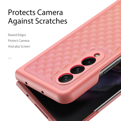 For Samsung Galaxy Z Fold3 5G DUX DUCIS Venice Series Shockproof Genuine Leather Phone Case(Pink) - Galaxy Phone Cases by DUX DUCIS | Online Shopping South Africa | PMC Jewellery | Buy Now Pay Later Mobicred