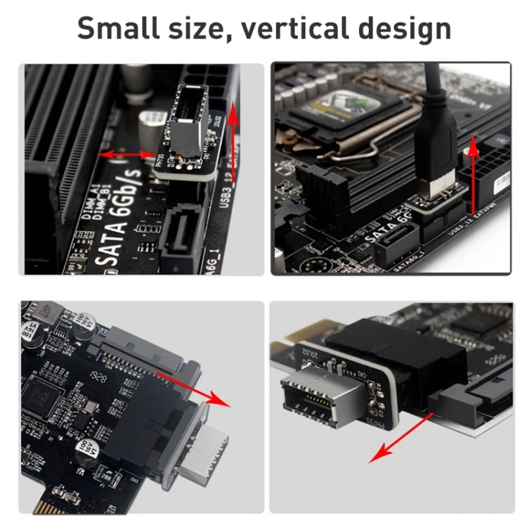 10 PCS 73S Mainboard USB 3.0 19P/20P to Type-E90 Degree Adapter - Others by PMC Jewellery | Online Shopping South Africa | PMC Jewellery | Buy Now Pay Later Mobicred