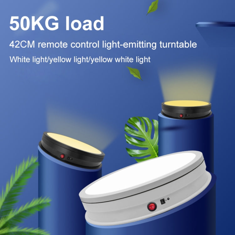 42cm LED Light Electric Rotating Display Stand Turntable, Power Plug:UK Plug(White) -  by PMC TechLife | Online Shopping South Africa | PMC TechLife | Buy Now Pay Later Mobicred
