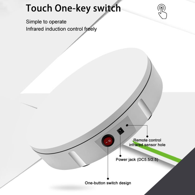 30cm Charging Rotating Display Stand Video Shooting Turntable, Load: 100kg, Power Plug:AU Plug(White) -  by PMC TechLife | Online Shopping South Africa | PMC TechLife | Buy Now Pay Later Mobicred