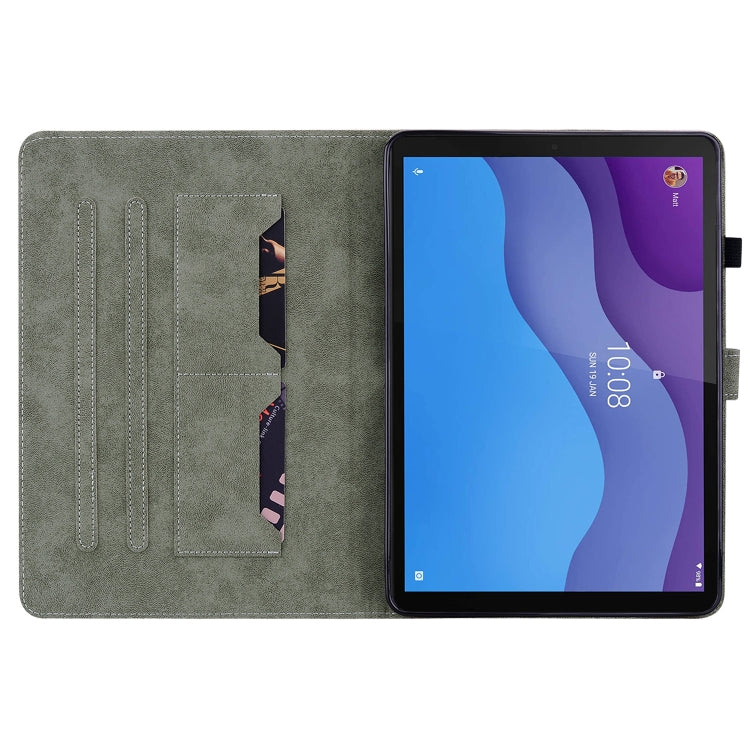 For Lenovo Tab M10 HD Gen 2 Tiger Pattern PU Tablet Case(Black) - Lenovo by PMC TechLife | Online Shopping South Africa | PMC TechLife | Buy Now Pay Later Mobicred