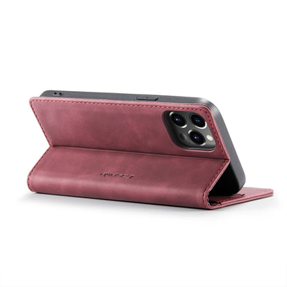 For iPhone 14 Pro CaseMe-013 Multifunctional Retro Frosted Leather Phone Case(Wine Red) - iPhone 14 Pro Cases by CaseMe | Online Shopping South Africa | PMC Jewellery | Buy Now Pay Later Mobicred