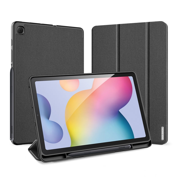 For Galaxy Tab S6 Lite 10.4 inch / S6 Lite 2024 DUX DUCIS Domo Series Horizontal Flip Magnetic PU Leather Case with Three-folding Holder & Pen Slot & Sleep / Wake-up Function(Black) - Tab S6 Lite P610 / P615 by DUX DUCIS | Online Shopping South Africa | PMC Jewellery | Buy Now Pay Later Mobicred