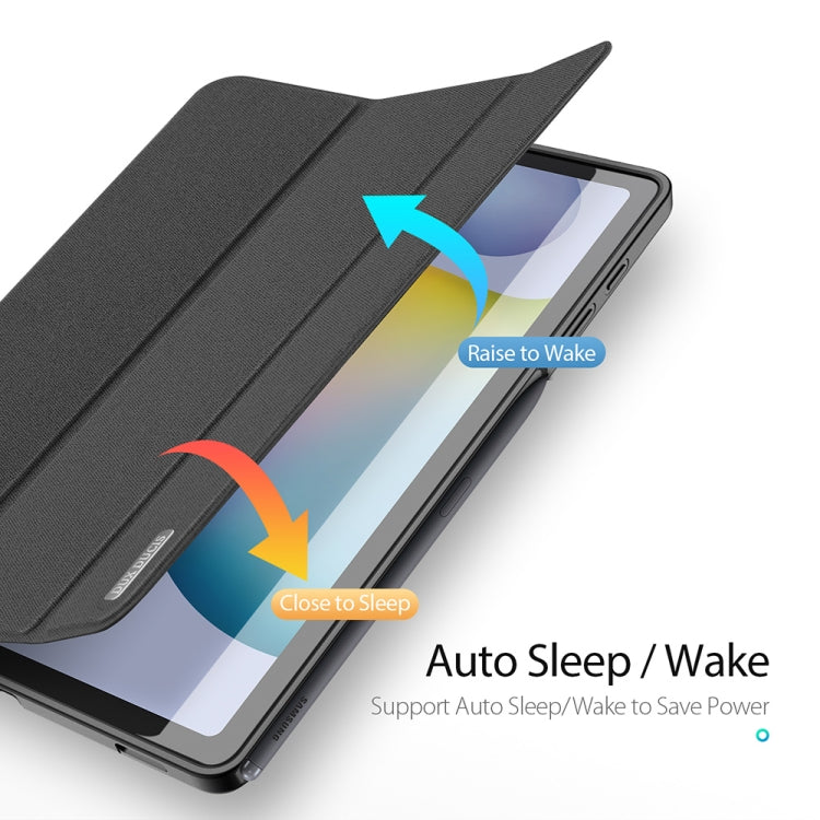 For Galaxy Tab S6 Lite 10.4 inch / S6 Lite 2024 DUX DUCIS Domo Series Horizontal Flip Magnetic PU Leather Case with Three-folding Holder & Pen Slot & Sleep / Wake-up Function(Black) - free shipping - PMC Jewellery - Order now!