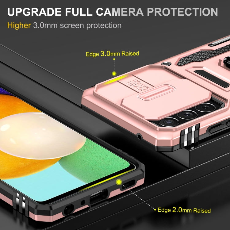 For Samsung Galaxy A52 5G/4G Armor PC + TPU Camera Shield Phone Case(Rose Gold) - Galaxy Phone Cases by PMC TechLife | Online Shopping South Africa | PMC TechLife