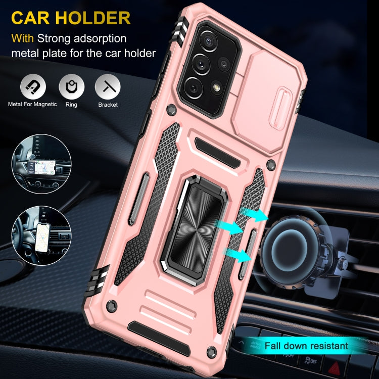 For Samsung Galaxy A52 5G/4G Armor PC + TPU Camera Shield Phone Case(Rose Gold) - Galaxy Phone Cases by PMC Jewellery | Online Shopping South Africa | PMC Jewellery