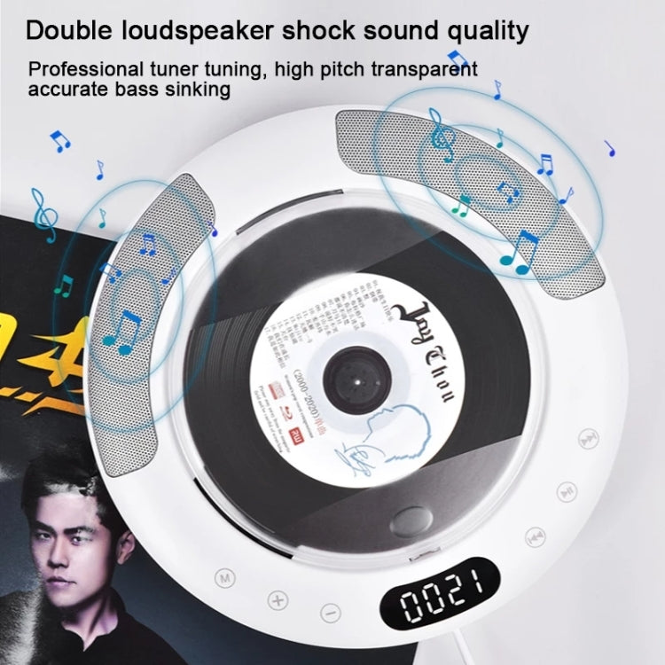 Kecag KC-607 Wall Mounted Bluetooth Compact Disc Album CD Player(White) - free shipping - PMC Jewellery - Order now!