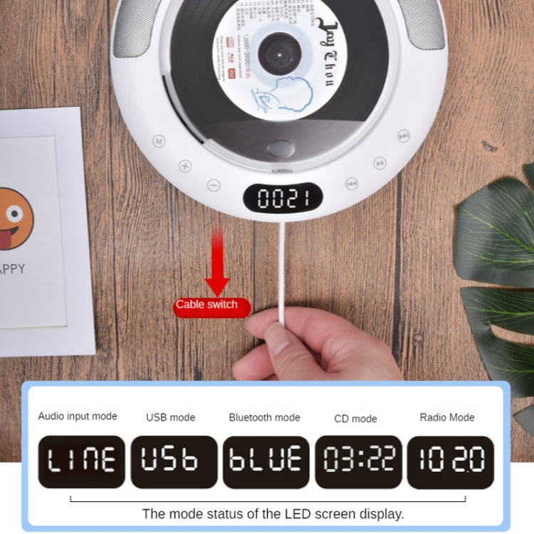 Kecag KC-607 Wall Mounted Bluetooth Compact Disc Album CD Player(White) - free shipping - PMC Jewellery - Order now!