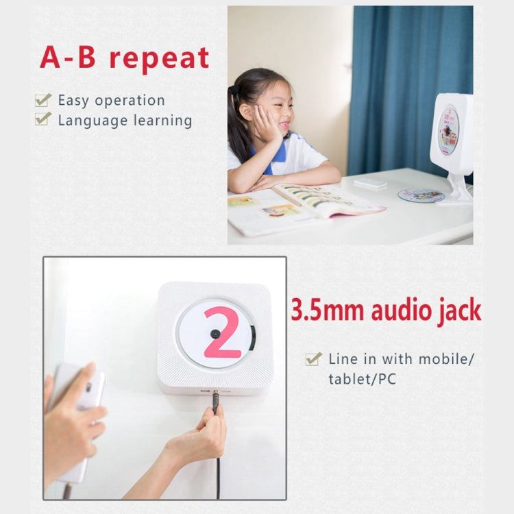 Kecag KC-808 6W Wall Mounted Bluetooth CD Player(White) - free shipping - PMC Jewellery - Order now!