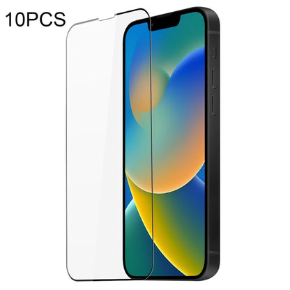 For iPhone 14 / 13 / 13 Pro 10pcs DUX DUCIS 0.33mm 9H Medium Alumina Tempered Glass Film(Black) - iPhone 14 Tempered Glass by DUX DUCIS | Online Shopping South Africa | PMC Jewellery | Buy Now Pay Later Mobicred