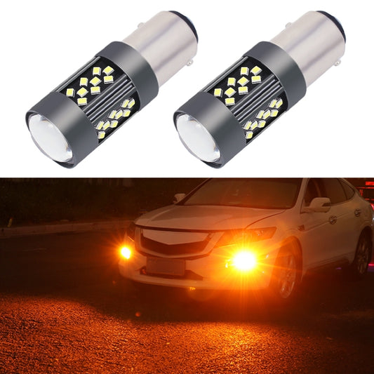 1 Pair 1157 12V 7W Continuous Car LED Fog Light(Orange Light) - Fog / Driving Lights by PMC Jewellery | Online Shopping South Africa | PMC Jewellery | Buy Now Pay Later Mobicred