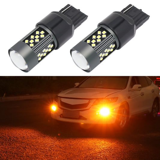 1 Pair 7440 12V 7W Continuous Car LED Fog Light(Orange Light) - Fog / Driving Lights by PMC Jewellery | Online Shopping South Africa | PMC Jewellery | Buy Now Pay Later Mobicred