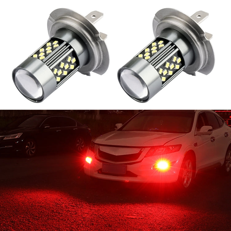 1 Pair H7 12V 7W Continuous Car LED Fog Light(Red Light) - Fog / Driving Lights by PMC Jewellery | Online Shopping South Africa | PMC Jewellery | Buy Now Pay Later Mobicred