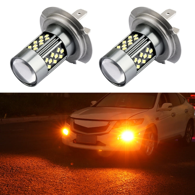 1 Pair H7 12V 7W Strobe Car LED Fog Light(Orange Light) - Fog / Driving Lights by PMC Jewellery | Online Shopping South Africa | PMC Jewellery | Buy Now Pay Later Mobicred