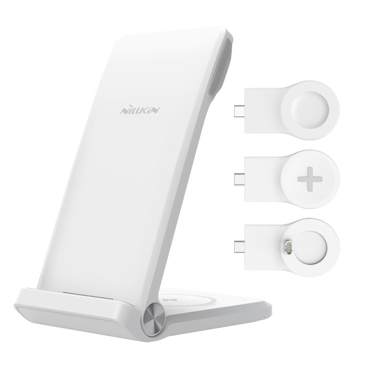 NILLKIN NKT12 3-in-1 Wireless Charger with Samsung Watch Charger, Plug Type:EU Plug (White) - Wireless Charger by PMC Jewellery | Online Shopping South Africa | PMC Jewellery | Buy Now Pay Later Mobicred