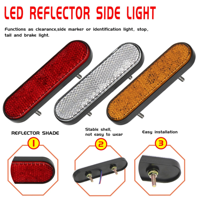 2 PCS 24LED Reflector Brake Light Turn Signal Light(White Shell Yellow Light) - Turn Signal by PMC TechLife | Online Shopping South Africa | PMC TechLife | Buy Now Pay Later Mobicred