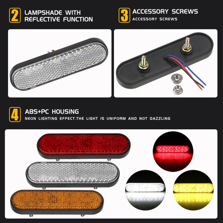 2 PCS 24LED Reflector Brake Light Turn Signal Light(White Shell Yellow Light) - Turn Signal by PMC TechLife | Online Shopping South Africa | PMC TechLife | Buy Now Pay Later Mobicred