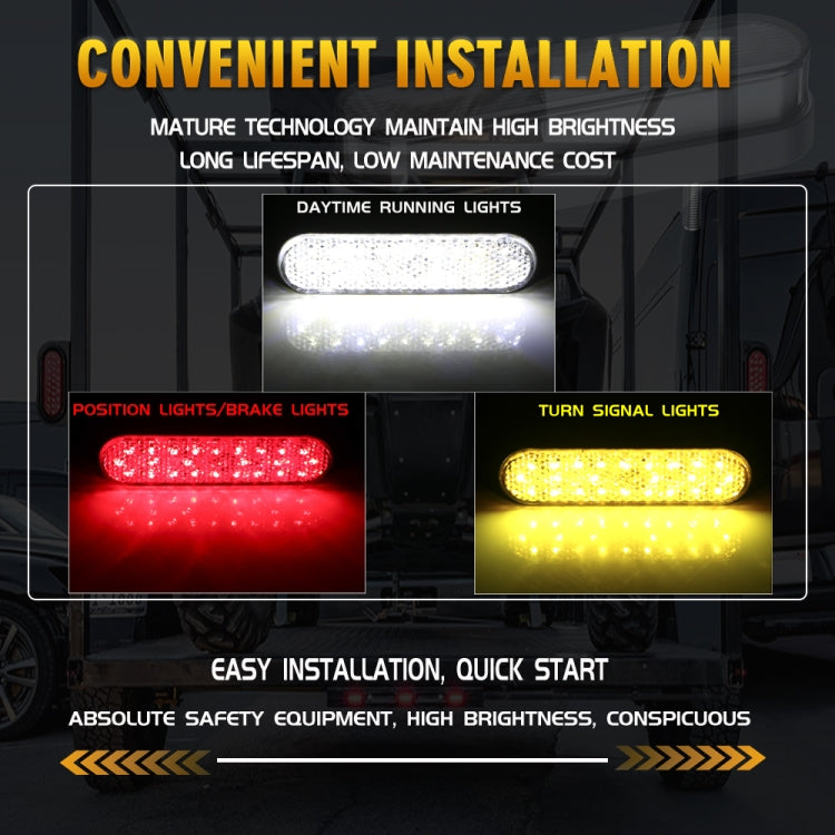 2 PCS 24LED Reflector Brake Light Turn Signal Light(White Shell White Light) - Turn Signal by PMC TechLife | Online Shopping South Africa | PMC TechLife | Buy Now Pay Later Mobicred