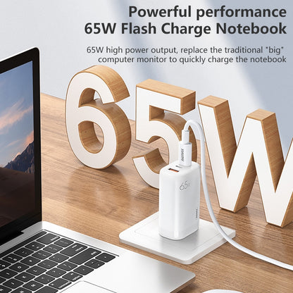 REMAX RP-U55 Territory Series 65W USB+Dual USB-C / Type-C Interface Fast Charger, Specification:CN Plug(White) - USB Charger by REMAX | Online Shopping South Africa | PMC Jewellery | Buy Now Pay Later Mobicred