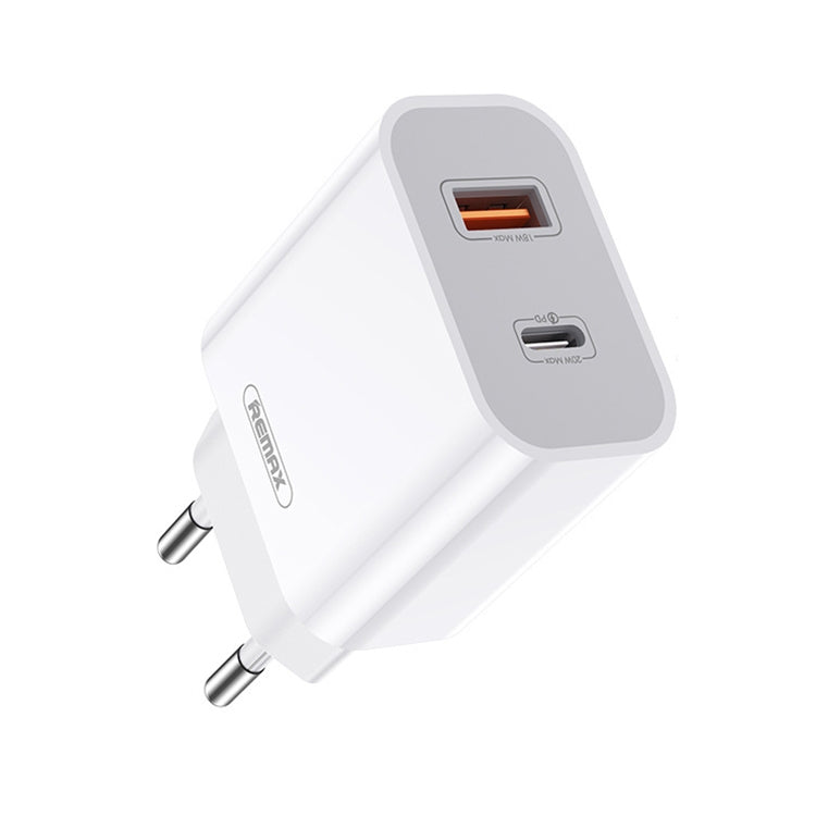 REMAX RP-U68 Speedy Series 20W USB+USB-C/Type-C Interface Fast Charger, Specification:EU Plug(White) - USB Charger by REMAX | Online Shopping South Africa | PMC Jewellery | Buy Now Pay Later Mobicred