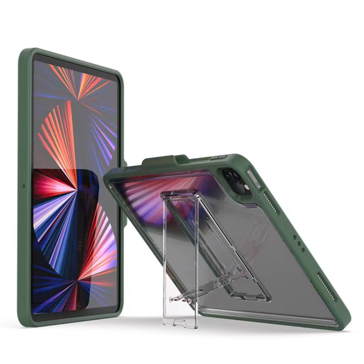 For iPad Pro 11 2022 / 2021 / 2020 / 2018 Mutural Transparent Holder Tablet Case(Army Green) - free shipping - PMc TechLife - Order now!